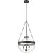 Clarra 3 Light 15.7 inch Matte Black Indoor Pendant Ceiling Light